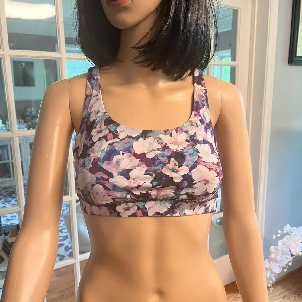 Lululemon Floral Energy Bra Top in Purple sz. XXS